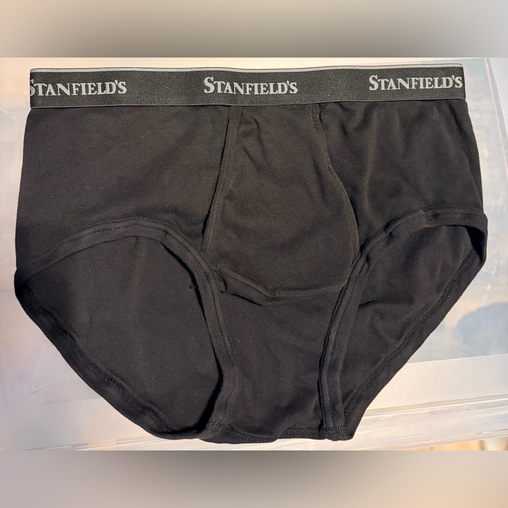 NEW Stanfield’s Men’s Black Briefs 6-Pack Size L (38–40)